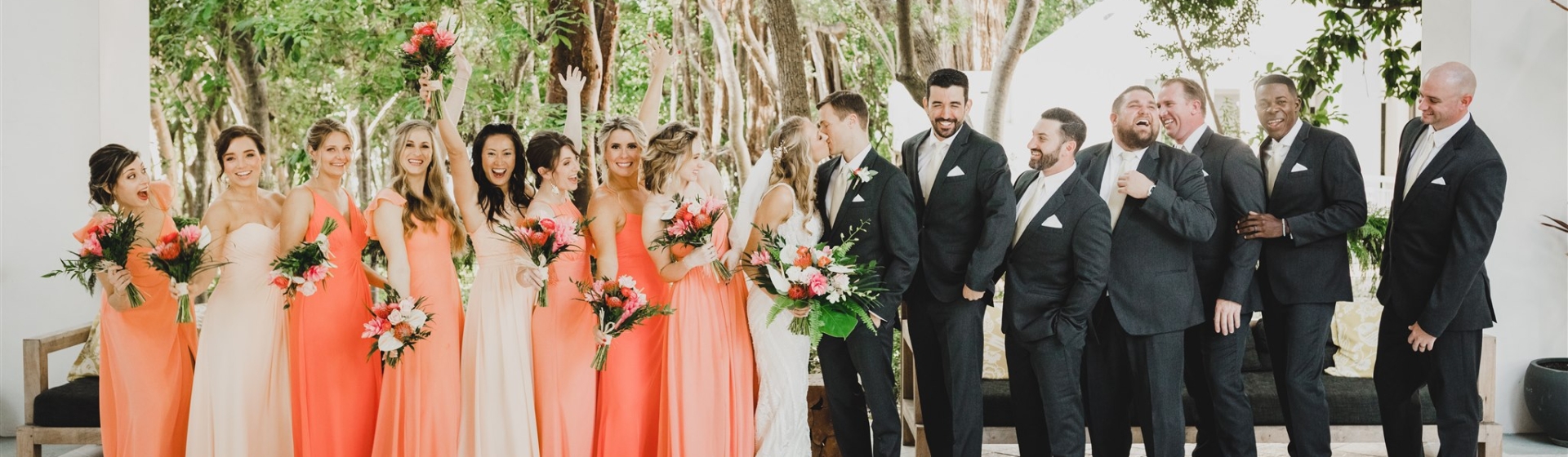 a wedding party at a wedding