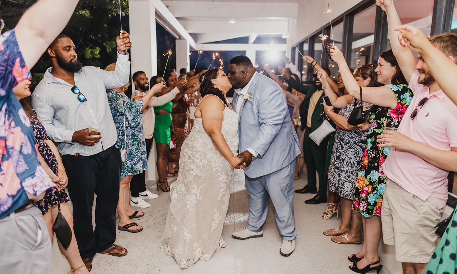 a bride and groom kissing