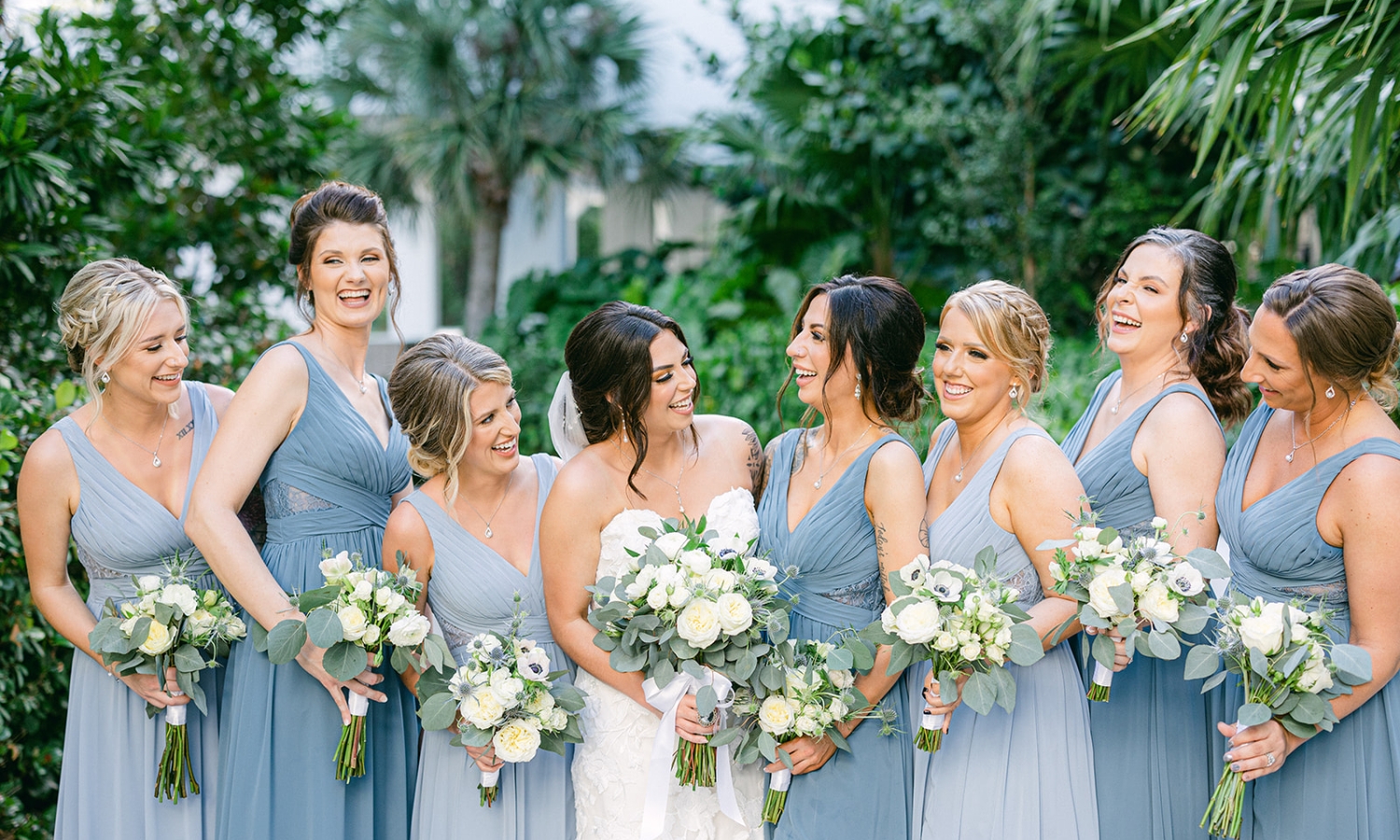 a bride and her bridesmaids