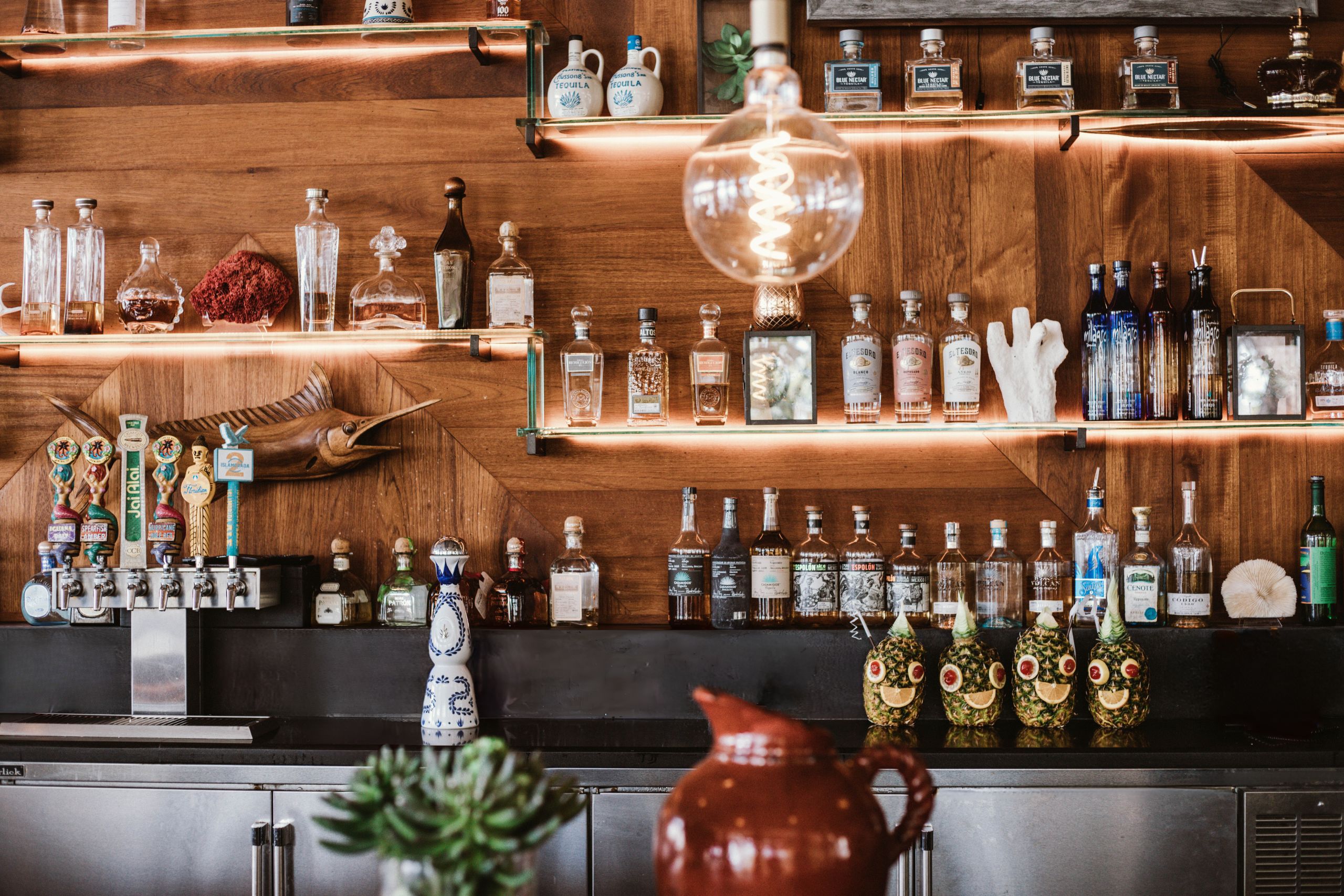 drinks at a bar