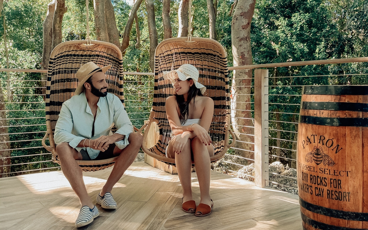 a man and a woman sitting outside