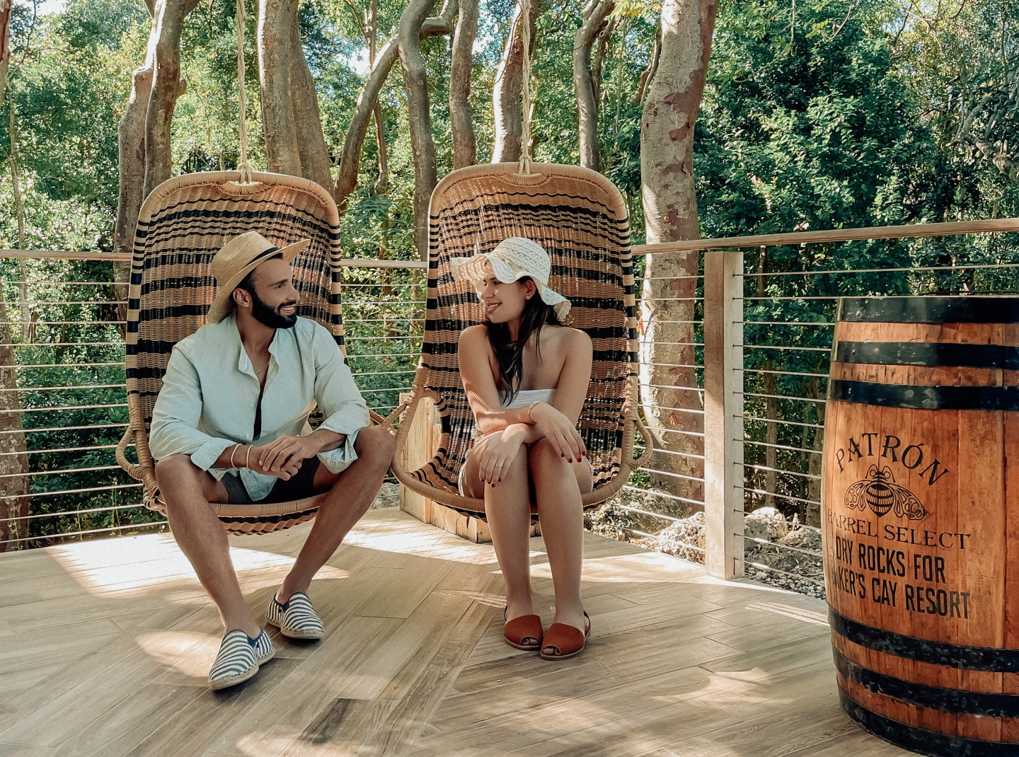 a man and a woman sitting outside