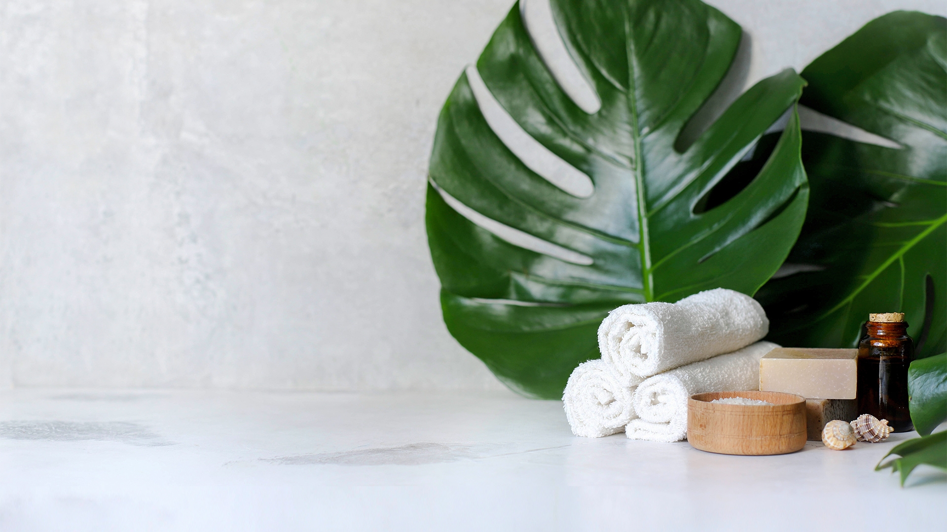 Three towels rolled up