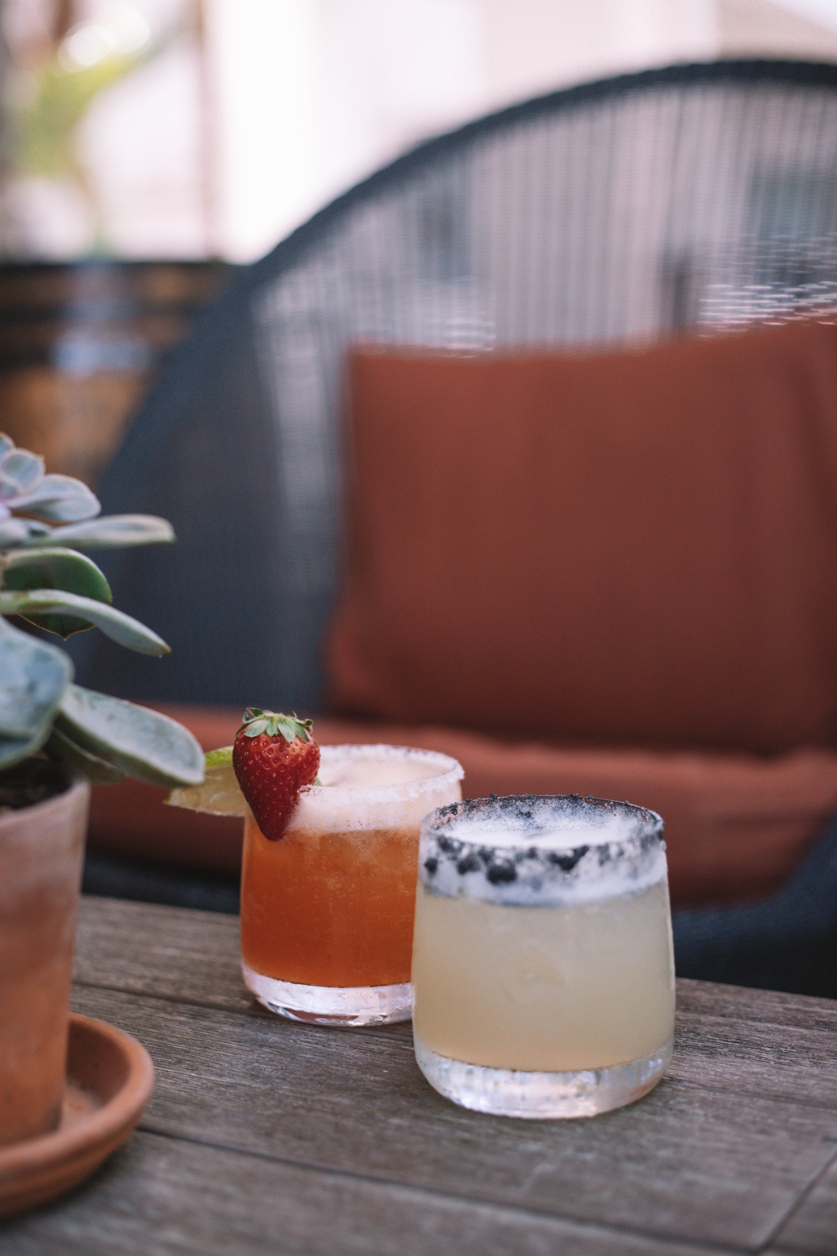 two drinks on a table